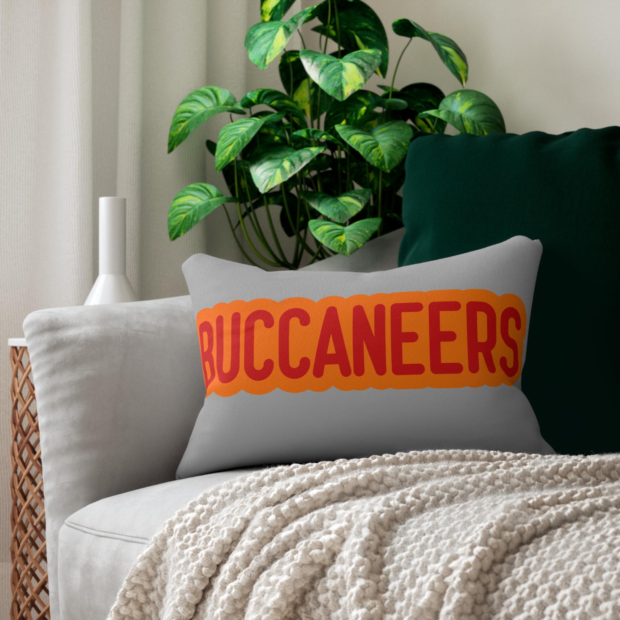Buccaneers Throw Pillow - Red & Pewter Football Fan Cushion, Game Day, Sports Gift, Sport Fan Decor, Unique Gift for Football Lovers