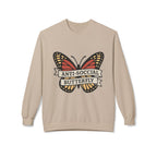 Anti-Social Butterfly Crewneck Sweatshirt | Funny Gift, Casual Wear, Graphic Sweatshirt, Cozy Loungewear, Unique Design