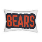 Bears Throw Pillow - Orange & Navy Football Fan Decor, Game Day Cushion, Sports Team Gift