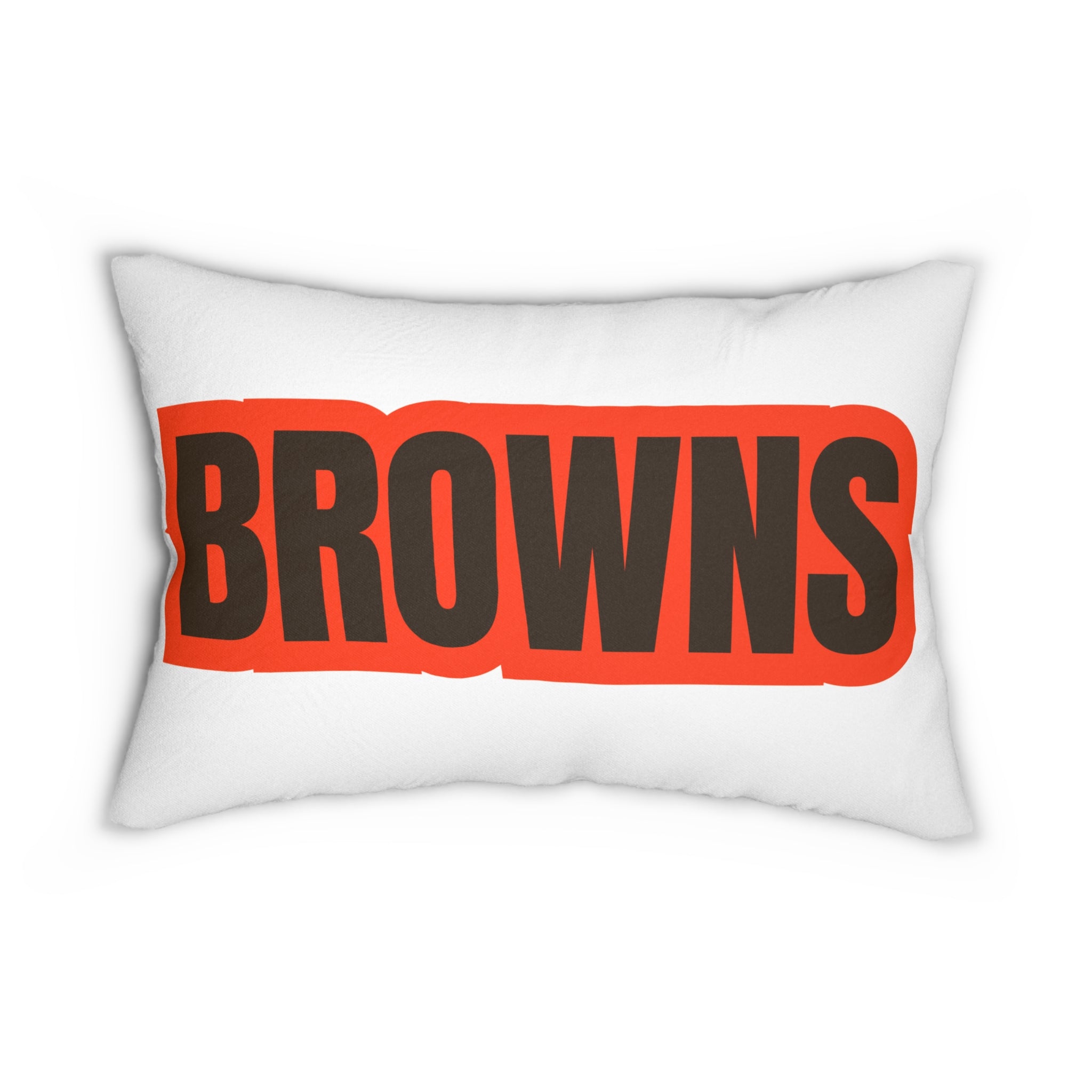 Browns Inspired Football Pillow | Orange & Brown Sports Fan Cushion | Game Day Home Décor, Sports Decor, Fan Gift, Game Day Decor