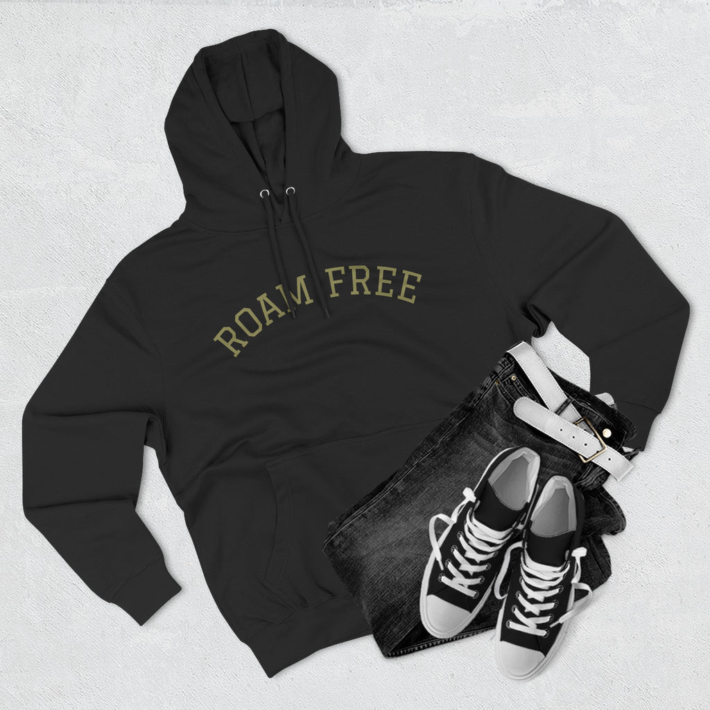 Adventure-Inspired Fleece Hoodie, Roam Free, Cozy Outdoor Apparel, Great for Camping, Travel, Nature Lovers, Gift Idea