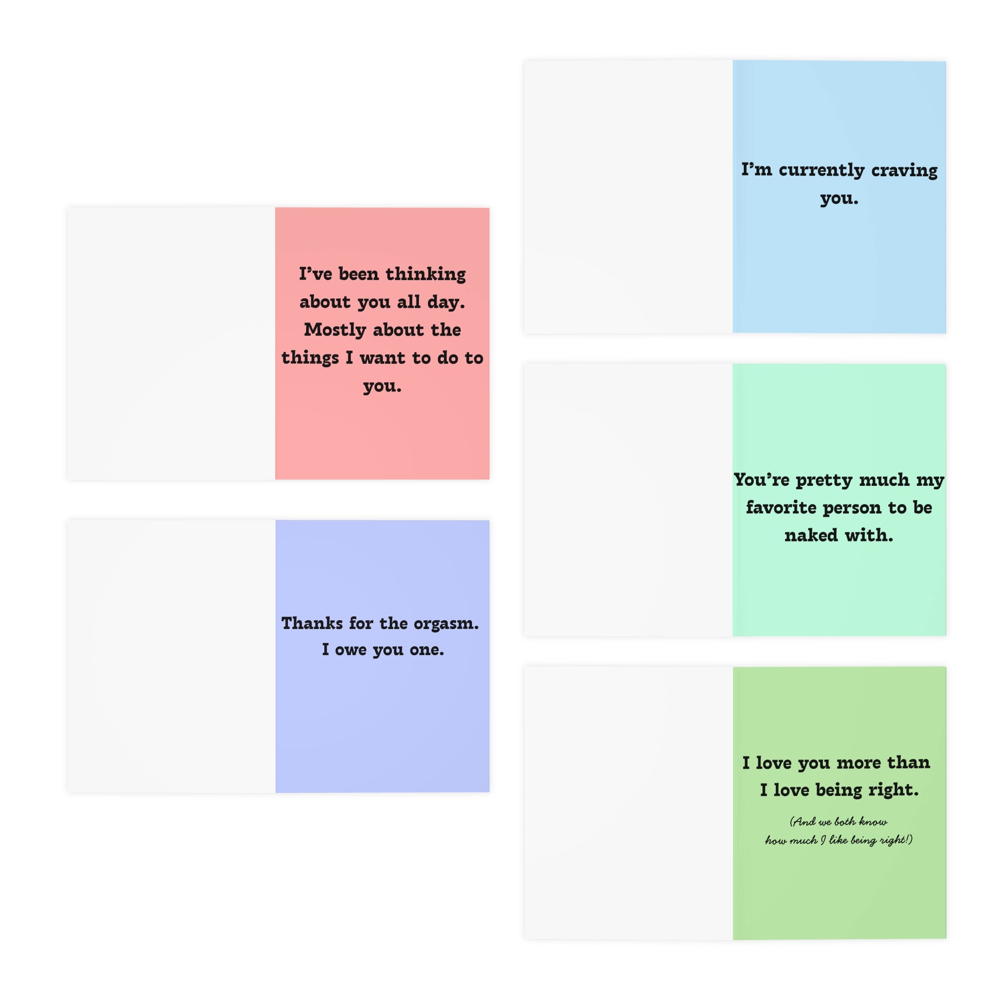 Sassy & Sweet Humorous Greeting Cards (5-Pack)