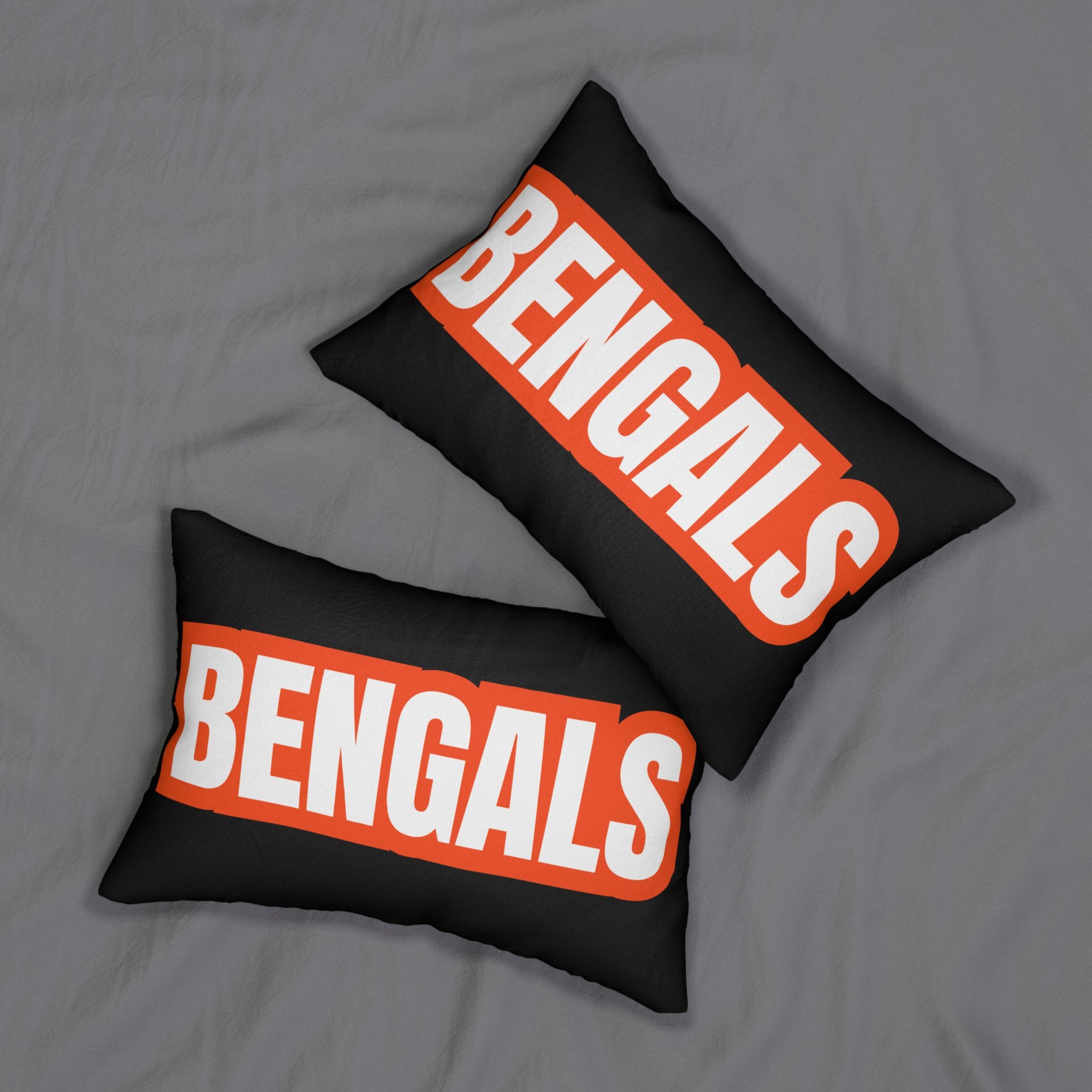 Bengals Inspired Football Pillow | Orange & Black Sports Fan Cushion | Game Day Home Décor,  Sports Decor, Game Day Accent, Fan Gift