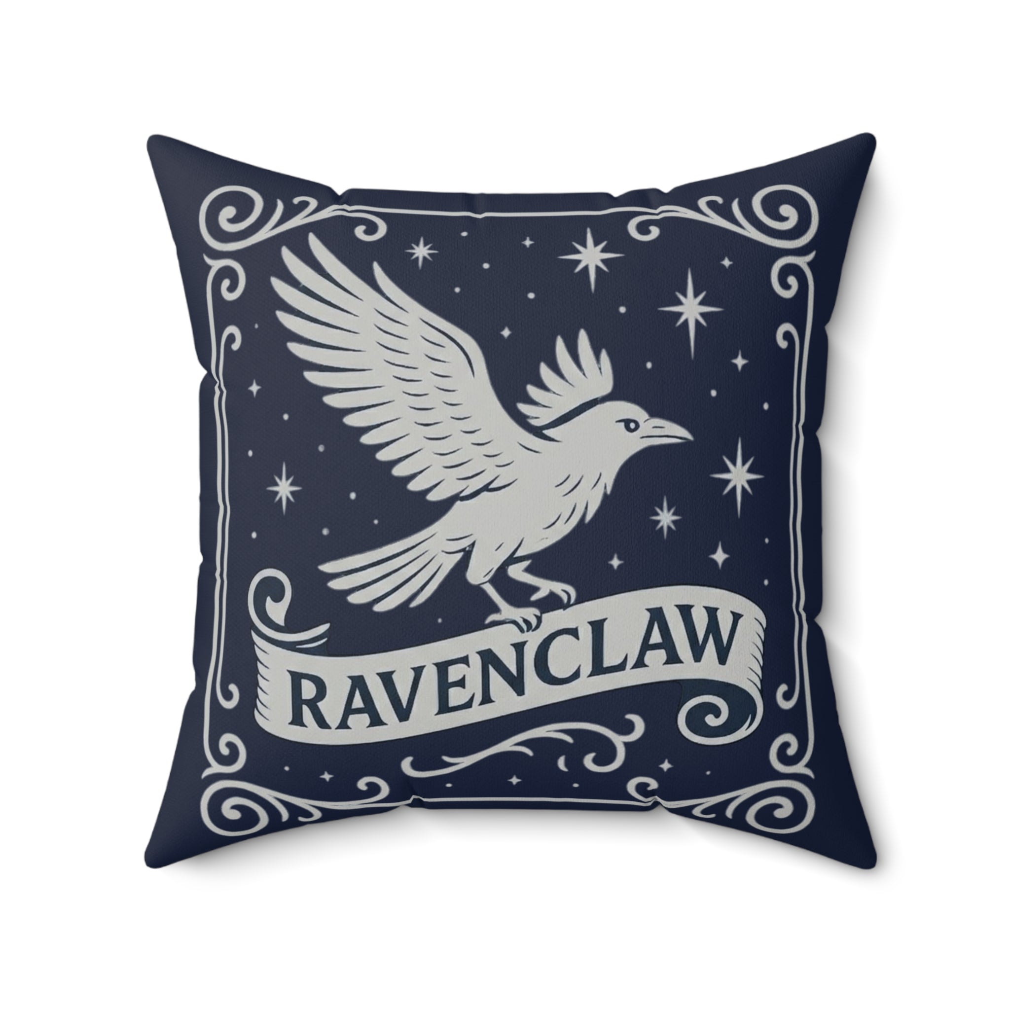 Ravenclaw Pillow | Square Throw Pillow, Navy Blue Crest