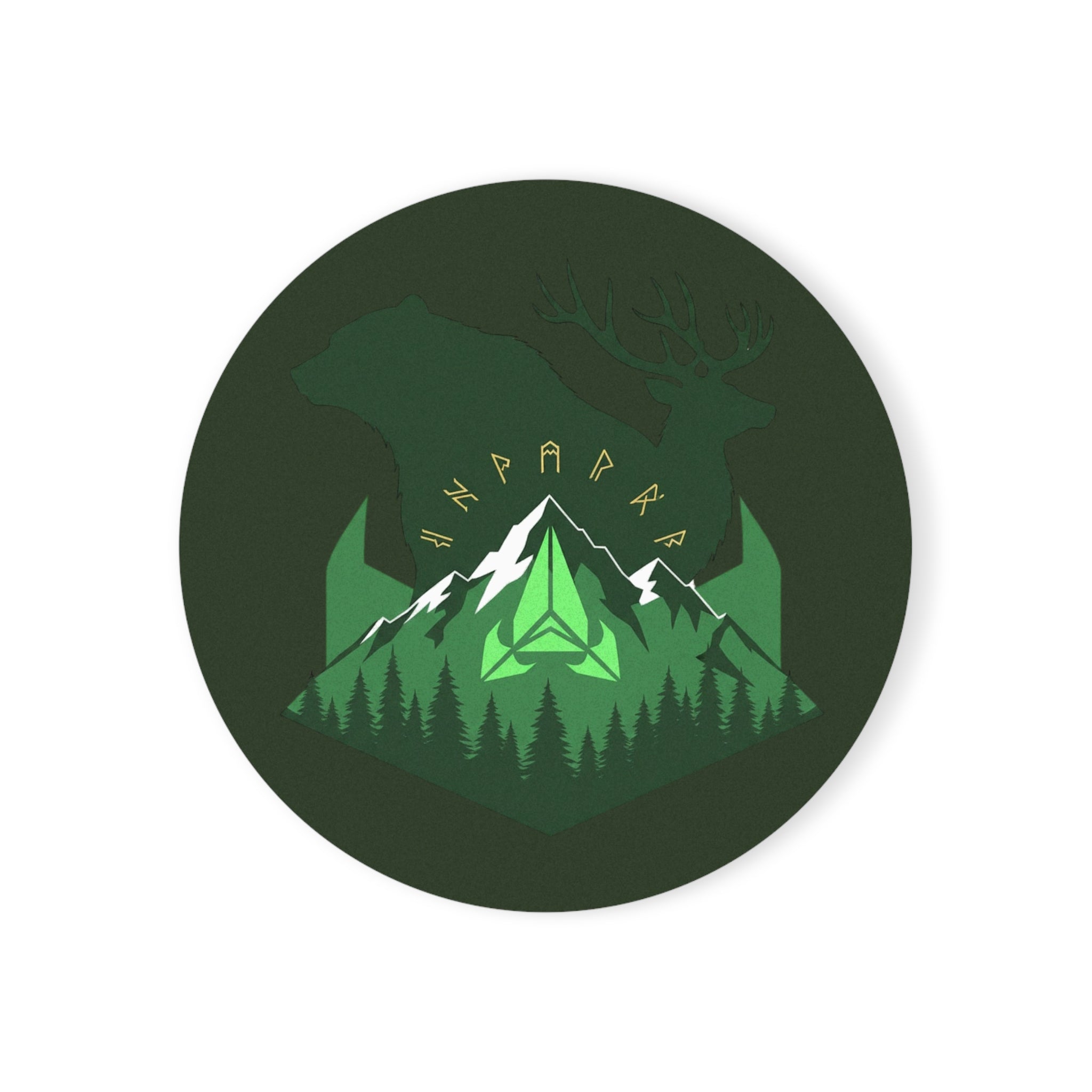 Green MTG Cork Coaster — Round Heat-Resistant Drink Coaster