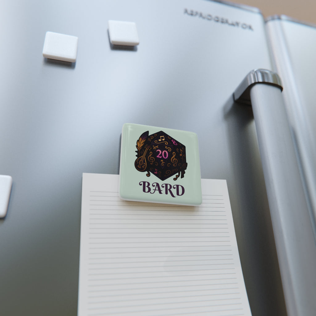 Bard D20 Porcelain Magnet — RPG Musician Gamer Gift