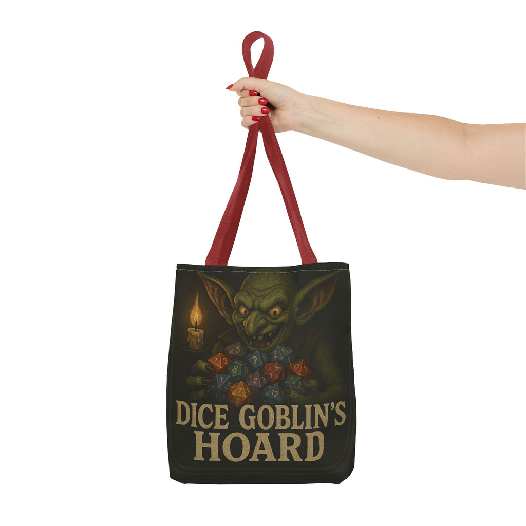 Dice Goblin's Hoard Tote Bag, Fantasy Tote, D&D Accessory, Gamer Gift, Bag for Dice, RPG Fan Tote, Geek Chic, Roleplaying Bag