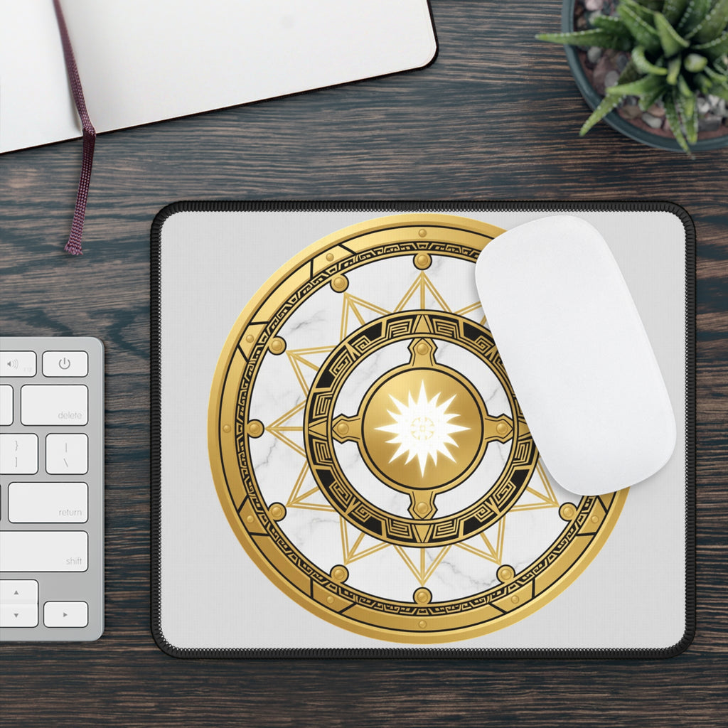 White Mana Gaming Mouse Pad – Magic the Gathering Inspired | RPG Desk Mat | Gamer Setup Accessory | Order & Protection Design