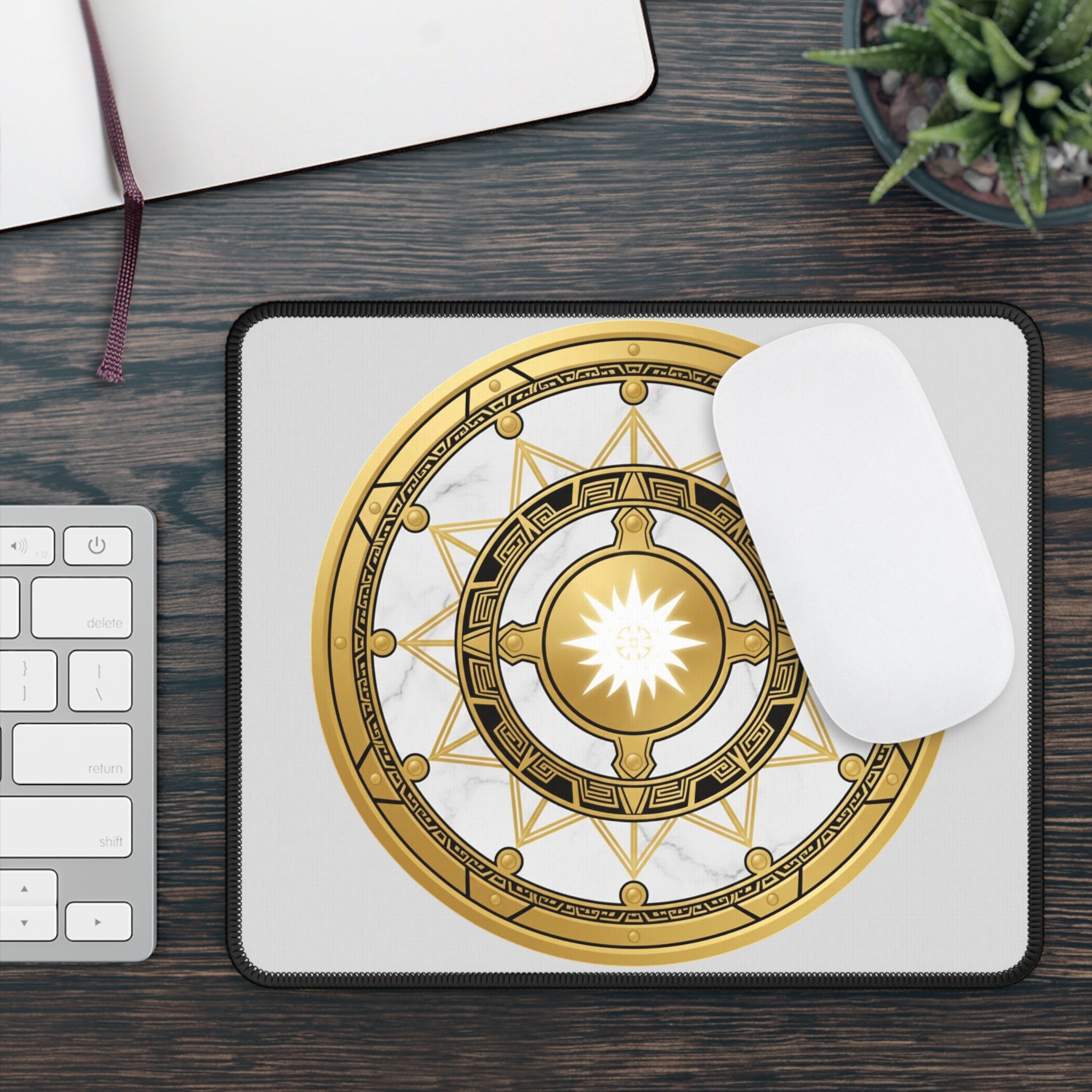 White Mana Gaming Mouse Pad – Magic the Gathering Inspired | RPG Desk Mat | Gamer Setup Accessory | Order & Protection Design