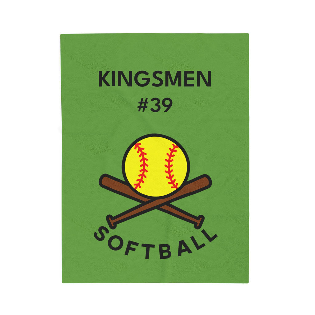 Softball Throw Blanket, Personalized Sports Gift for Players, Parents, Grandparents, Last Name and Jersey Number