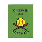 Softball Throw Blanket, Personalized Sports Gift for Players, Parents, Grandparents, Last Name and Jersey Number