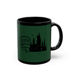 Slytherin Snake Inspired Castle Mug, Black Ceramic Coffee Cup