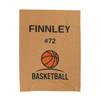 Personalized Basketball Velveteen Plush Blanket, Cozy Sports Throw, Custom Name Blanket, Gift for Athletes, Team Spirit Decor
