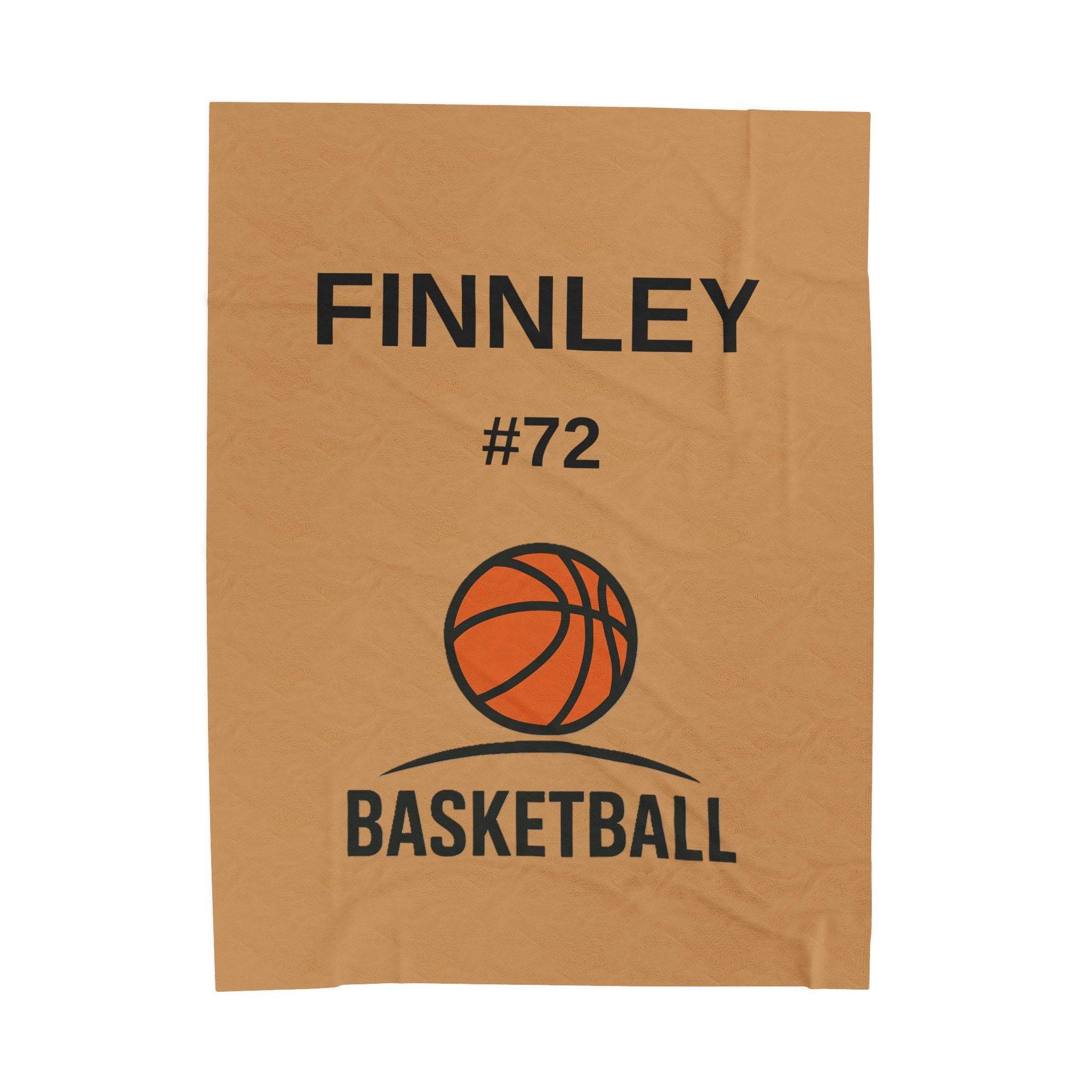 Personalized Basketball Velveteen Plush Blanket, Cozy Sports Throw, Custom Name Blanket, Gift for Athletes, Team Spirit Decor