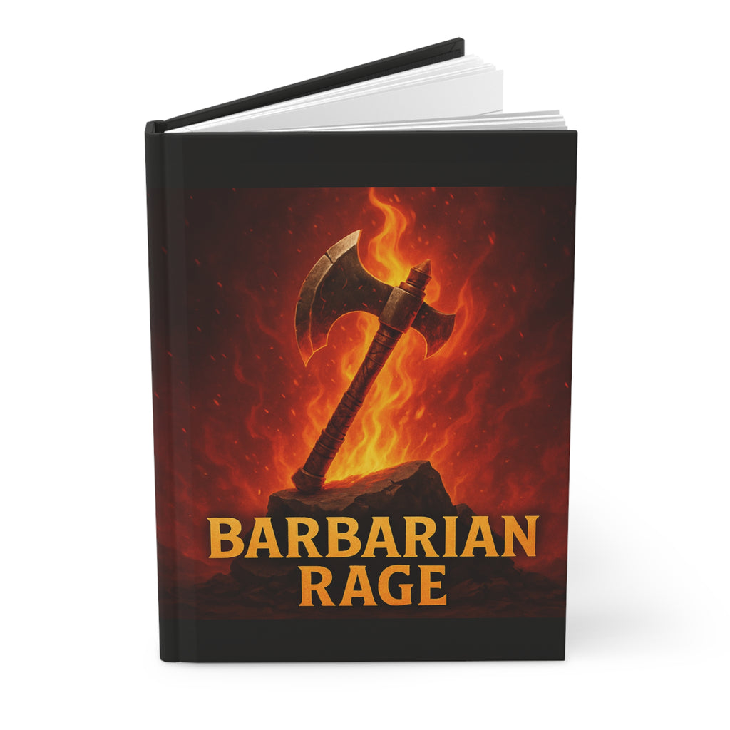 Barbarian Rage Hardcover Journal - Tabletop RPG Diary, D&D Campaign Notebook, Battle Notebook, Game Master Journal, RPG Campaign Log