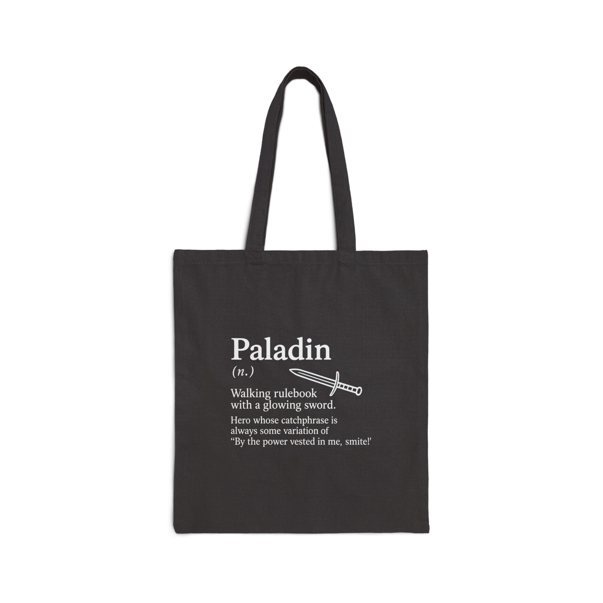Paladin Tote Bag - Dungeons and Dragons Inspired Definition Bag,  Cotton Canvas Bag for Gamers, D&D Lovers, Unique Gift