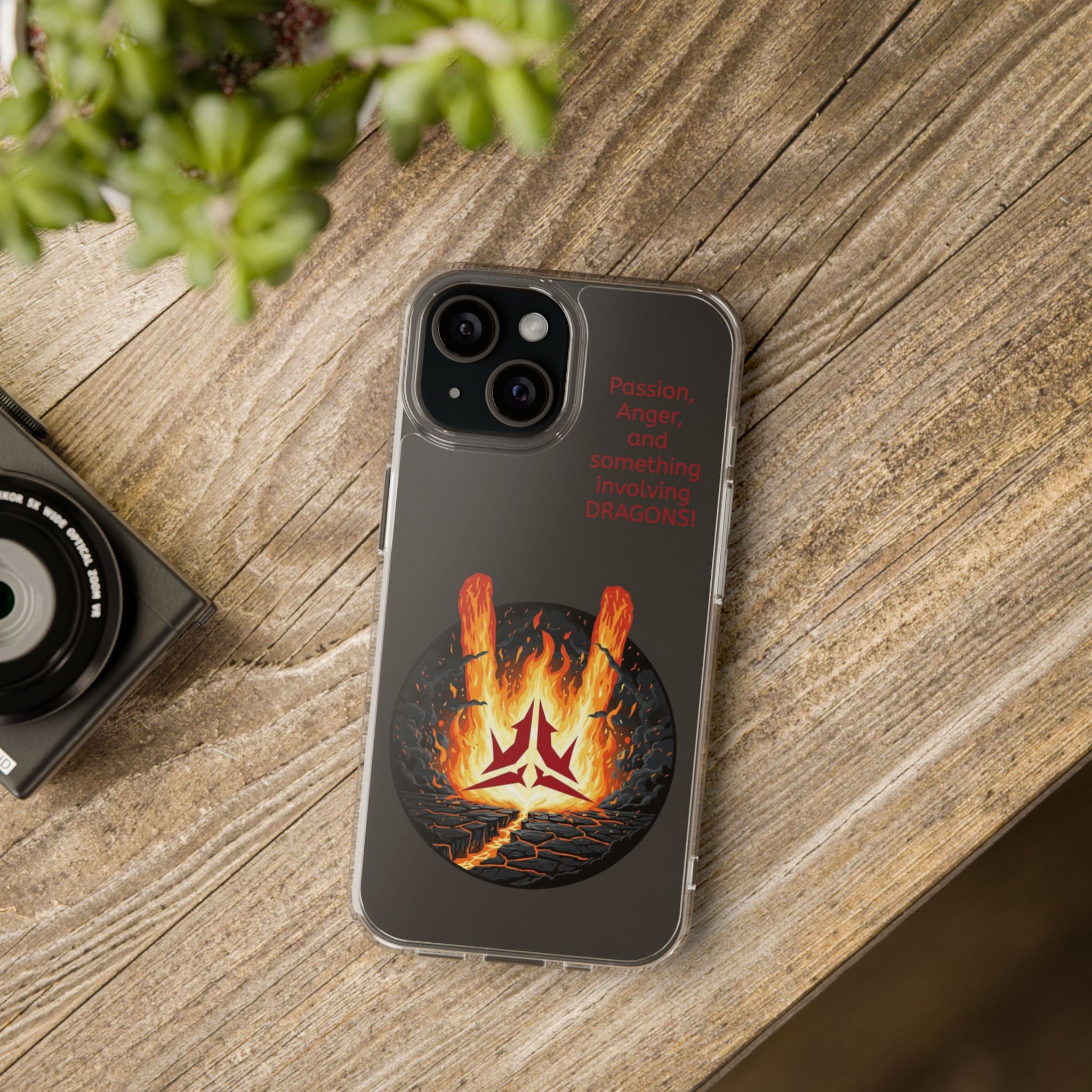 Red Mana Magic the Gathering Inspired: Clear Impact-Resistant Phone Case
