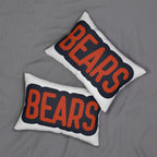 Bears Throw Pillow - Orange & Navy Football Fan Decor, Game Day Cushion, Sports Team Gift