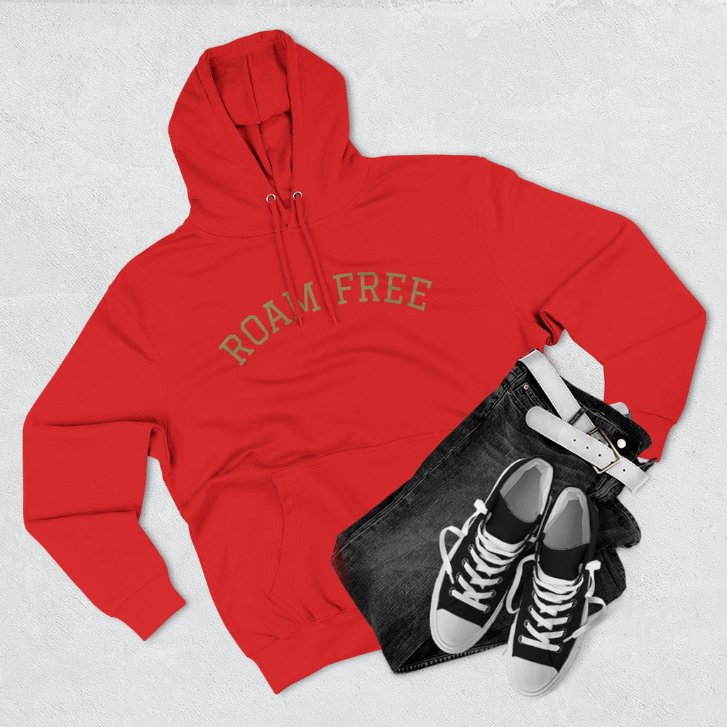 Adventure-Inspired Fleece Hoodie, Roam Free, Cozy Outdoor Apparel, Great for Camping, Travel, Nature Lovers, Gift Idea