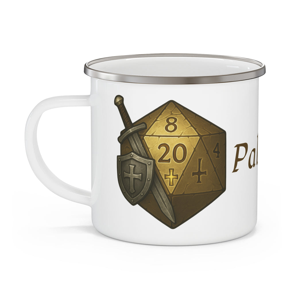 Paladin D20 Enamel Mug – Oathbound Resolve
