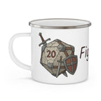 Fighter D20 Enamel Mug — Fighter’s Resolve