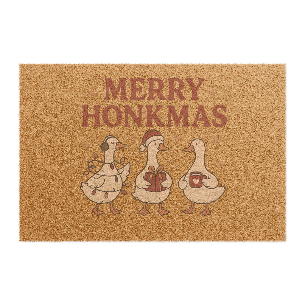 Merry Honkmas Doormat | Funny Goose Christmas Welcome Mat | Holiday Porch Decor | Farmhouse Mat | Holiday Entry Rug, Fun Outdoor Welcome Mat