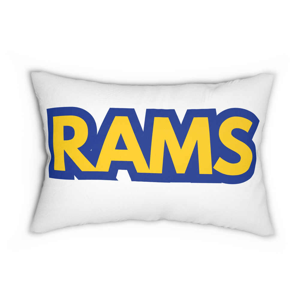 Rams Throw Pillow - Blue & Gold Football Fan Cushion, Game Day Home Décor, Sports Gift