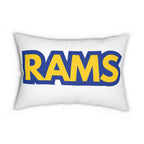 Rams Throw Pillow - Blue & Gold Football Fan Cushion, Game Day Home Décor, Sports Gift