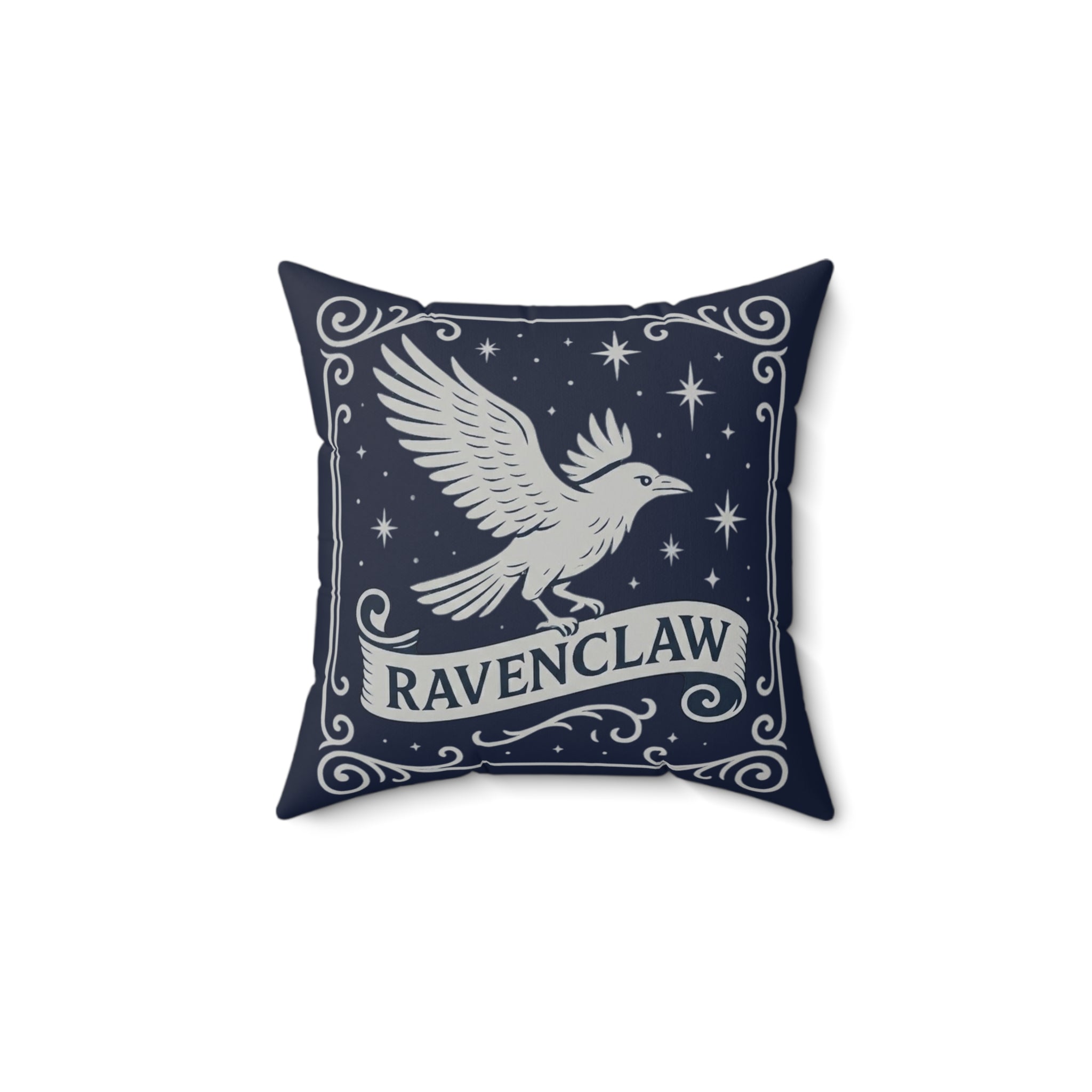 Ravenclaw Pillow | Square Throw Pillow, Navy Blue Crest