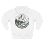 Mountain Adventure Three-Panel Fleece Hoodie, Passport to Adventure Design, Hiking Gift, Unisex Sizes S-3XL, Soft Comfort, Kangaroo Pocket,