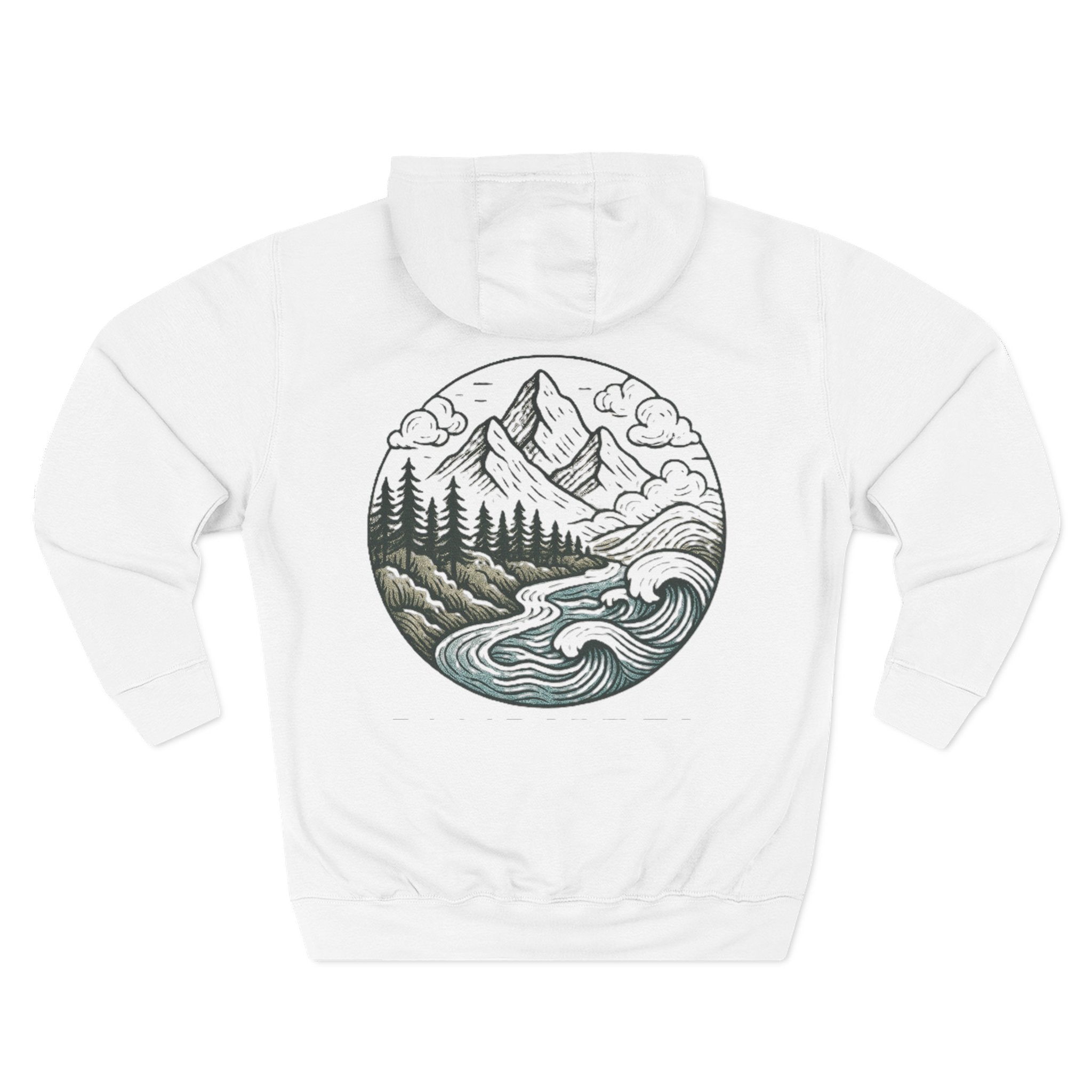 Mountain Adventure Three-Panel Fleece Hoodie, Passport to Adventure Design, Hiking Gift, Unisex Sizes S-3XL, Soft Comfort, Kangaroo Pocket,