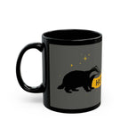 Hufflepuff Inspired Badger Mug | Black Ceramic Coffee Cup