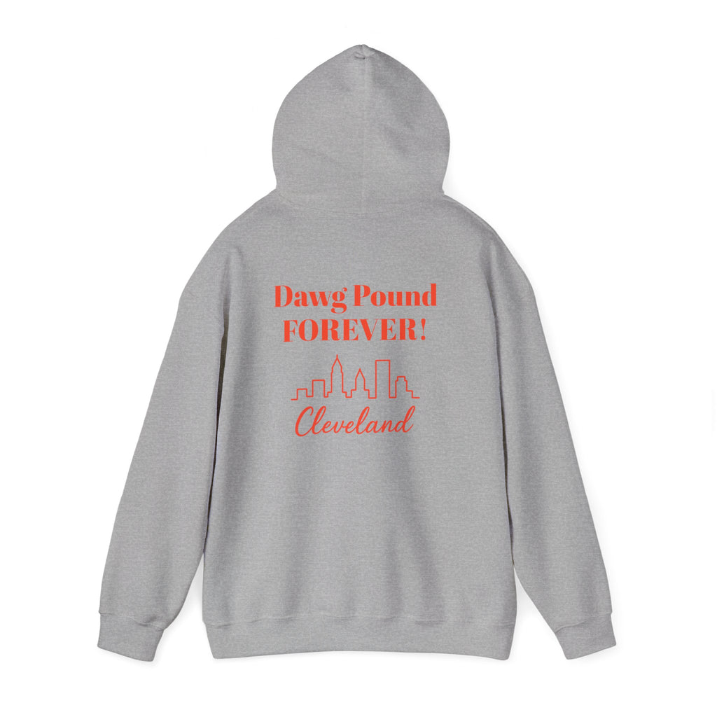 Cleveland -Dawg Pound Forever- Hoodie - Bulldog Mascot - Cleveland Sports Fans