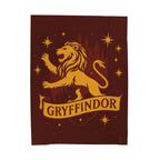Gryffindor Velveteen Plush Blanket | Hogwarts House Throw | Harry Potter Inspired Lion Bedding | Warm Red & Gold Gift | Soft Fleece Decor