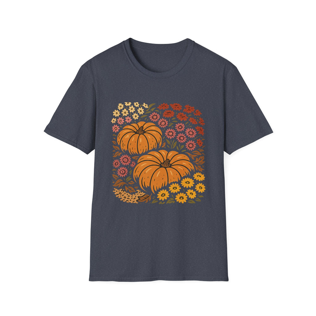 Fall Garden Pumpkin Floral Shirt