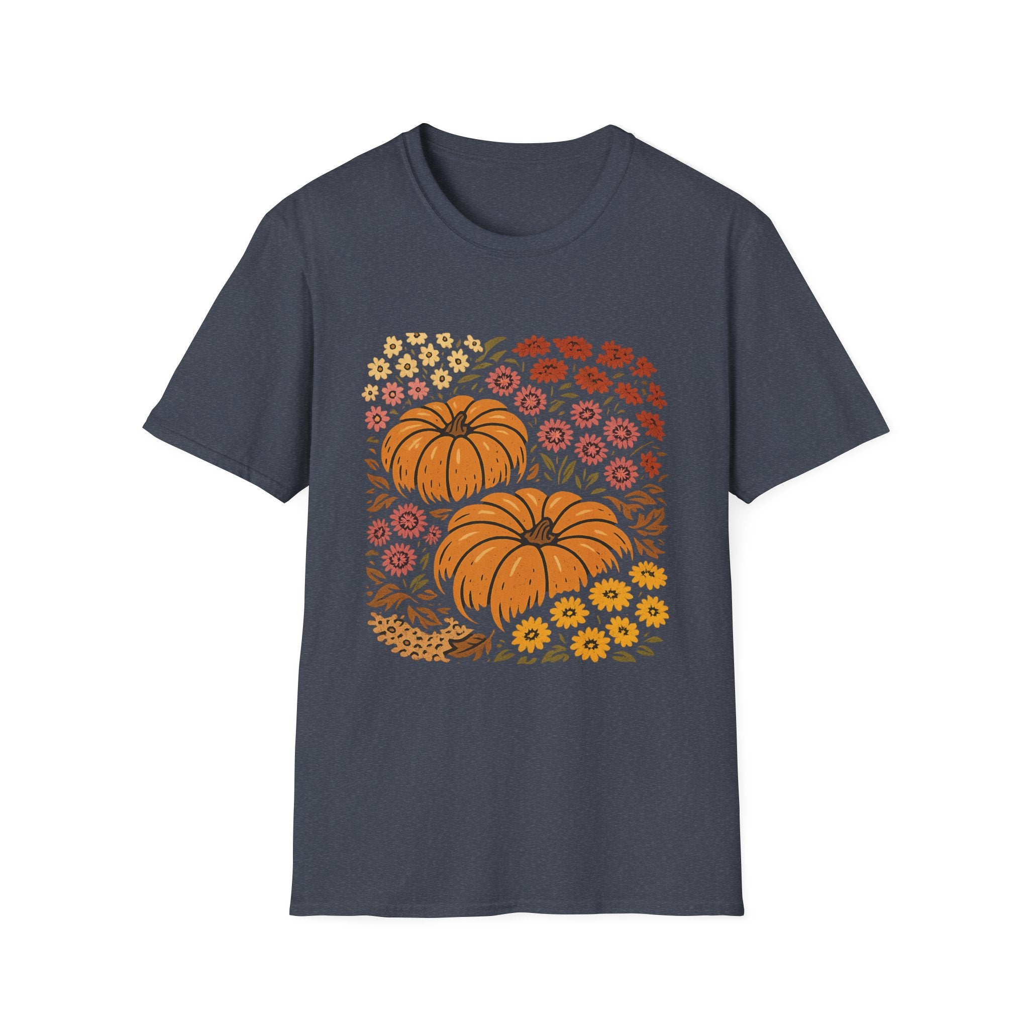 Fall Garden Pumpkin Floral Shirt
