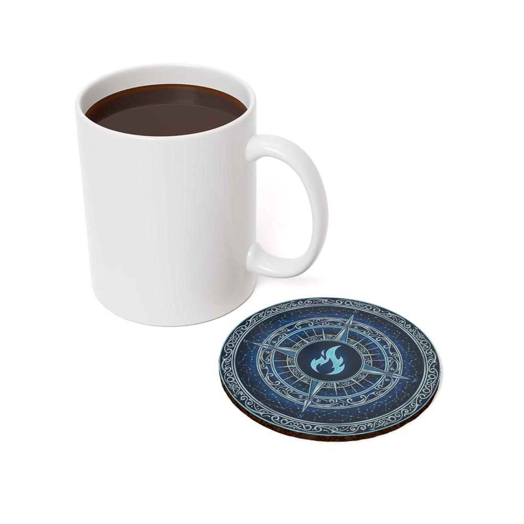 Blue Mana MTG Cork Coaster — Round Heat-Resistant Drink Coaster