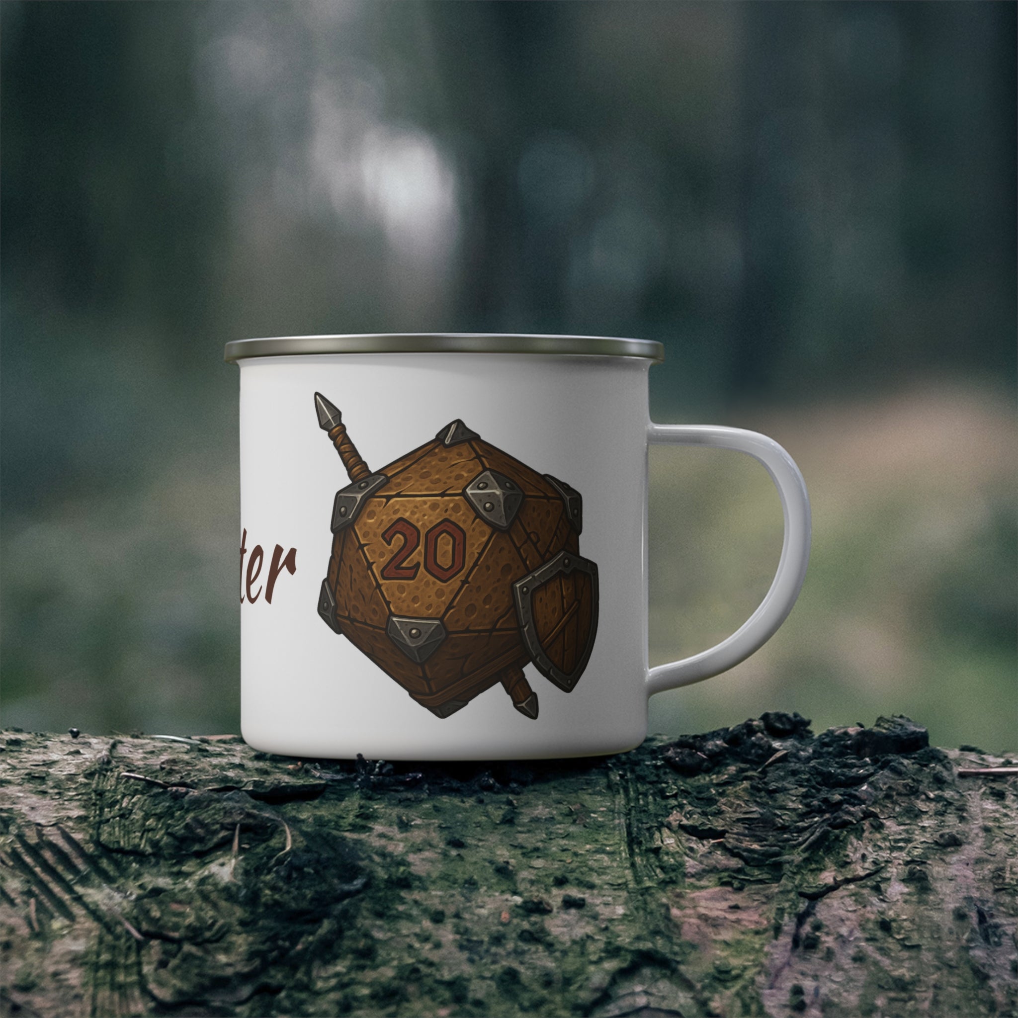 Fighter D20 Enamel  Mug — Fighter’s Resolve