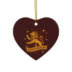 Gryffindor Lion Ceramic Ornament | Round Double-Sided Hogwarts House