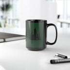 Slytherin Snake Inspired Castle Mug, Black Ceramic Coffee Cup