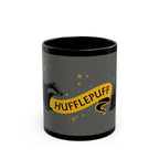 Hufflepuff Inspired Badger Mug | Black Ceramic Coffee Cup