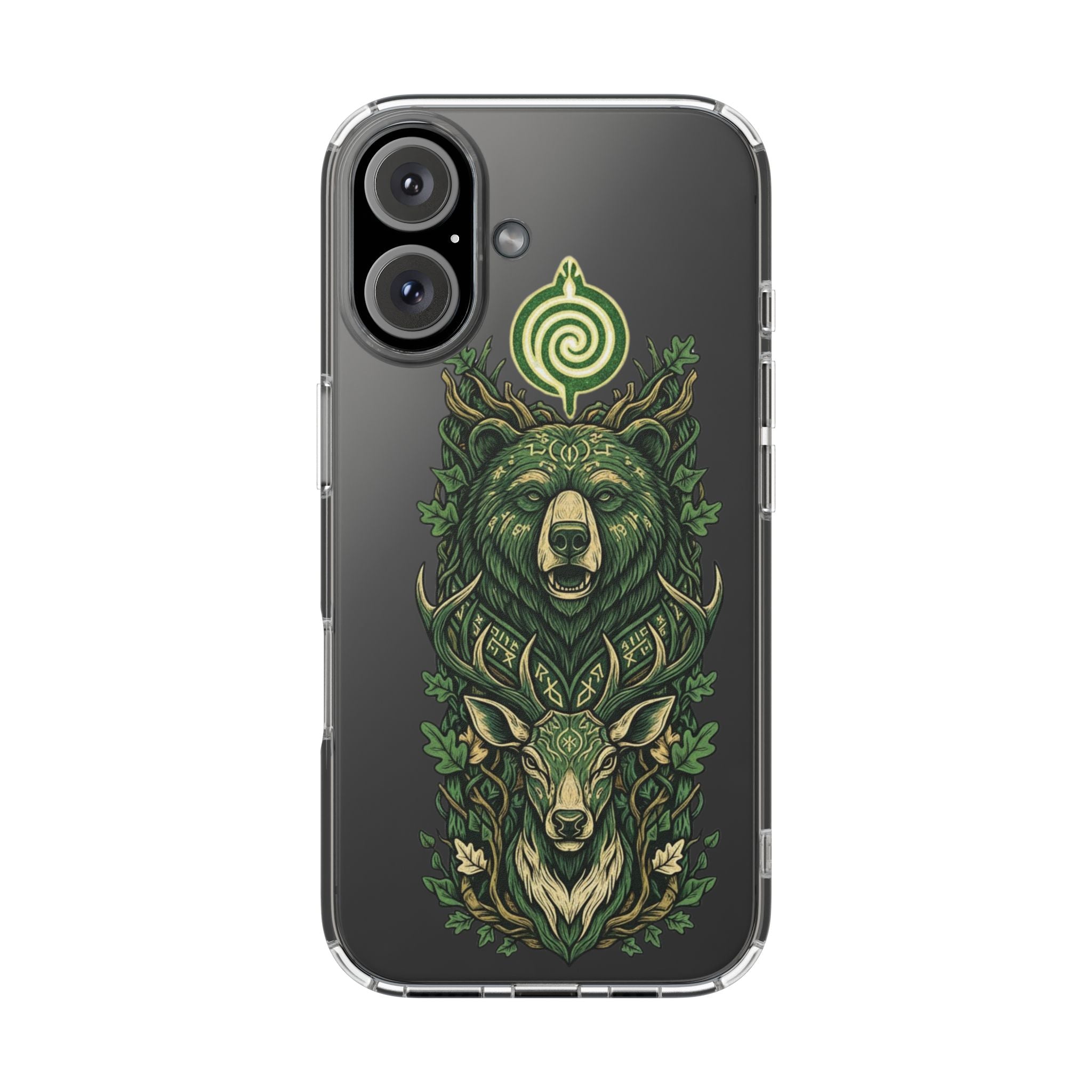 Phone Case — Forest Spirit Bear & Stag Clear Impact‑Resistant Case
