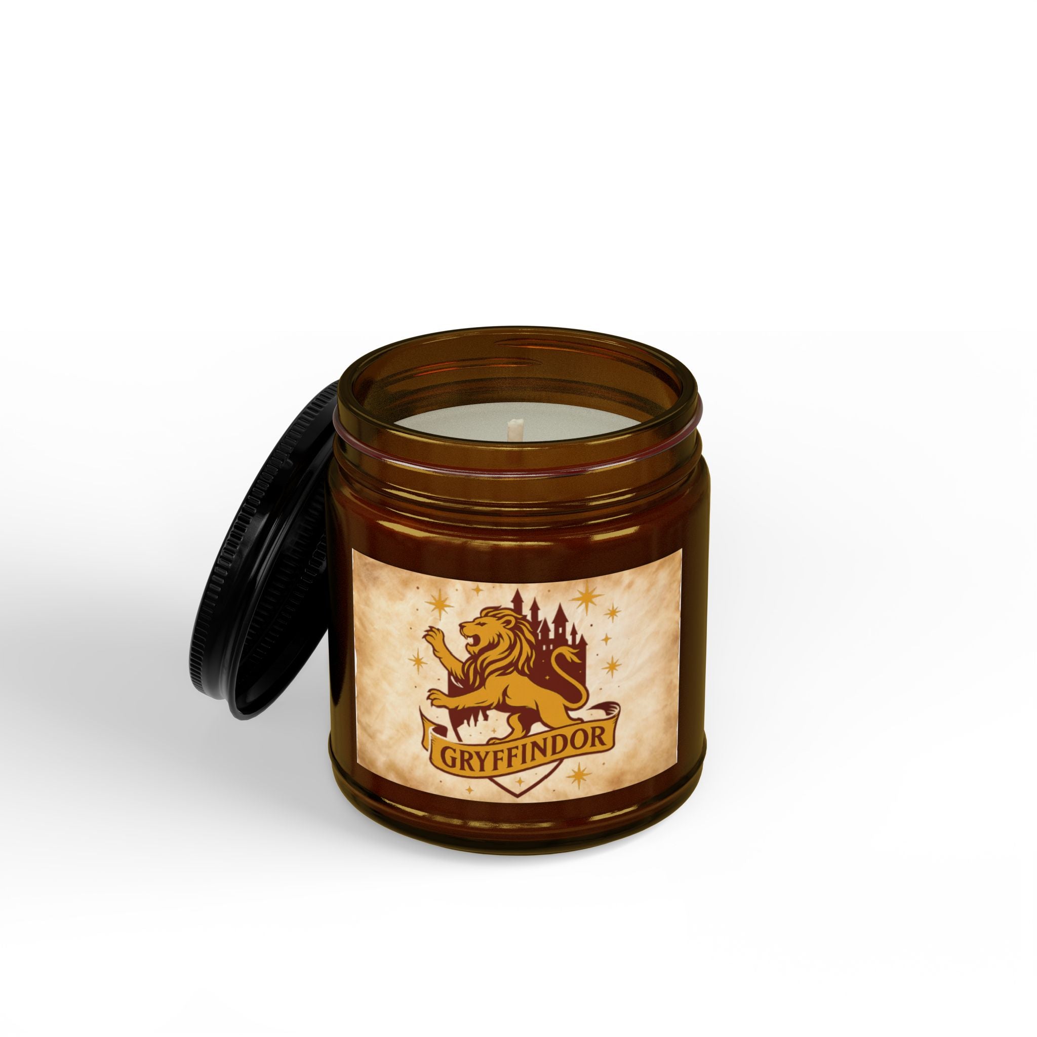 Gryffindor House Inspired Candle | Wizarding World Inspired Soy Wax Candle | Lion Crest Decor
