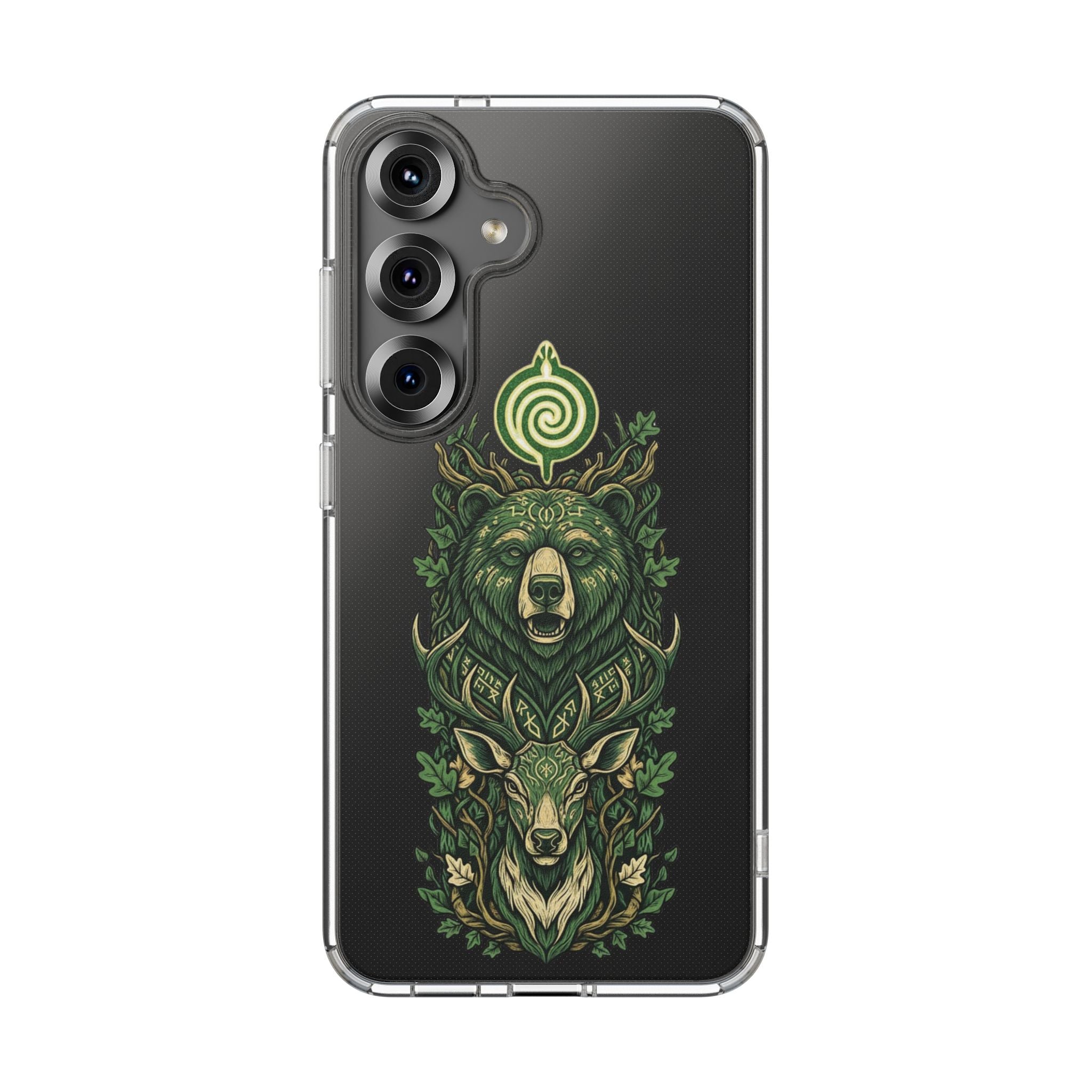 Phone Case — Forest Spirit Bear & Stag Clear Impact‑Resistant Case