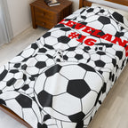 Personalized Sports Throw for Players, Parents, and Fans, Last Name and Jersey Number Customizable, Team Gift Idea, Soccer Blanket