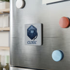 Cleric D20 Porcelain Magnet — RPG Dice Faithful Square Magnet