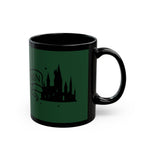 Slytherin Snake Inspired Castle Mug, Black Ceramic Coffee Cup