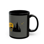 Hufflepuff Inspired Badger Mug | Black Ceramic Coffee Cup