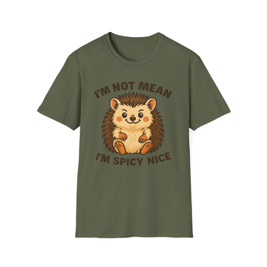 Cute Hedgehog T-Shirt, Funny Animal Tee, Spicy Nice Shirt, Gift for Hedgehog Lovers, Unisex Softstyle Top