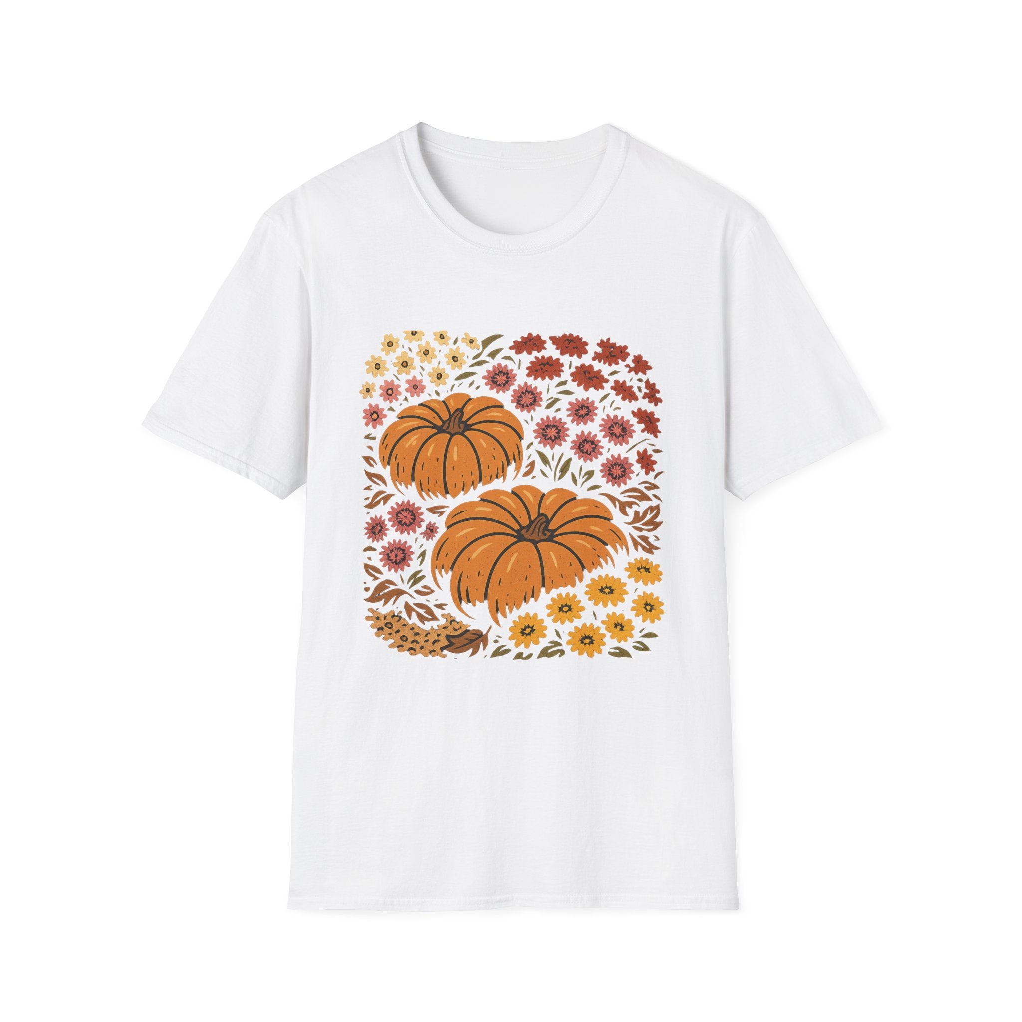 Fall Garden Pumpkin Floral Shirt